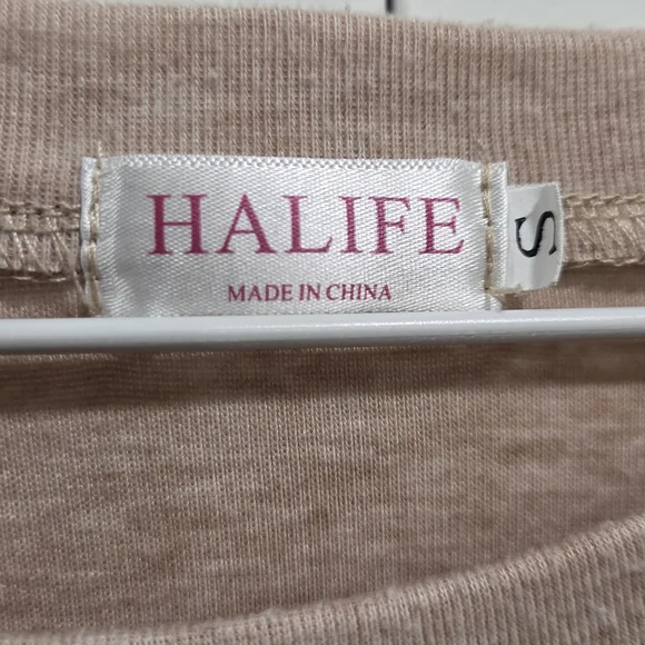 Halife Women's Long Sleeve Top - Tan with Leopard Print - Picture 2 of 2